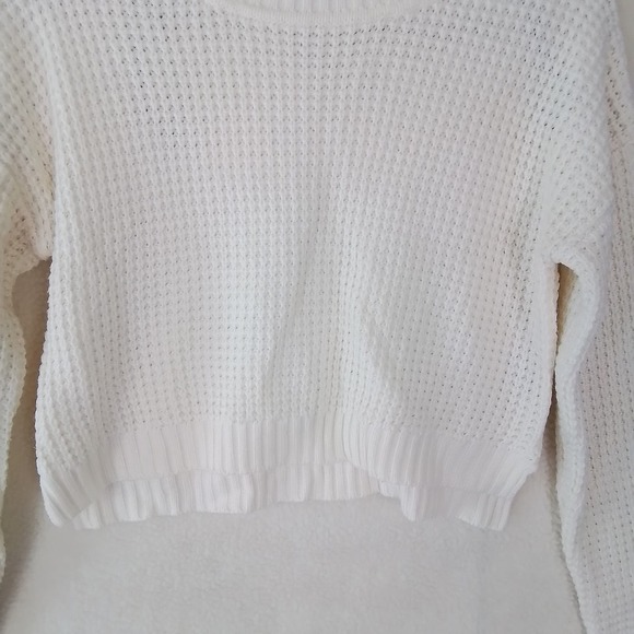 Forever 21 Oversized Cropped Chunky Knit Sweater Size Small in White - Picture 11 of 11